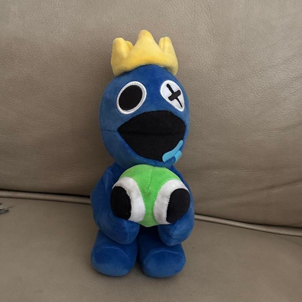 Original Rainbow Friends BLUE Plush Holding Green, stuffed Roblox